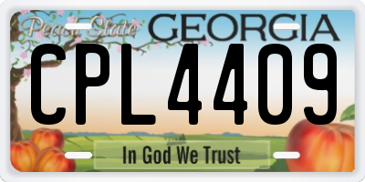 GA license plate CPL4409