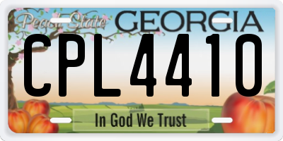 GA license plate CPL4410