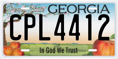 GA license plate CPL4412