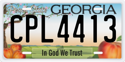GA license plate CPL4413