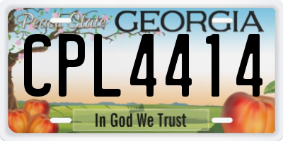 GA license plate CPL4414