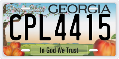 GA license plate CPL4415