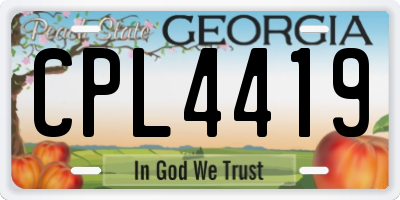 GA license plate CPL4419