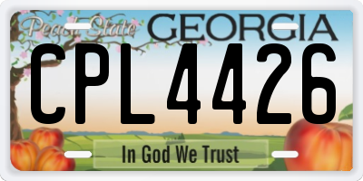 GA license plate CPL4426