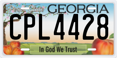 GA license plate CPL4428