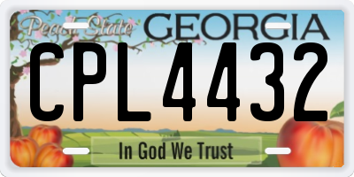 GA license plate CPL4432