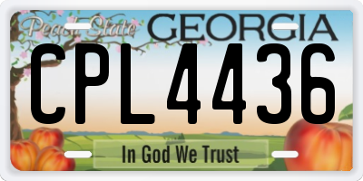 GA license plate CPL4436