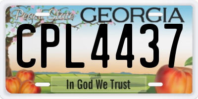 GA license plate CPL4437
