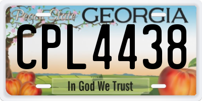 GA license plate CPL4438