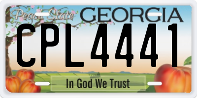 GA license plate CPL4441