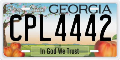 GA license plate CPL4442