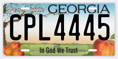 GA license plate CPL4445
