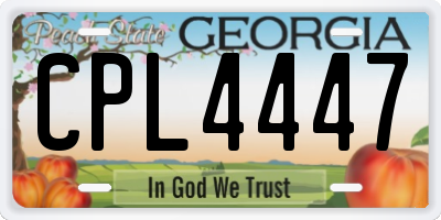 GA license plate CPL4447