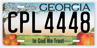 GA license plate CPL4448