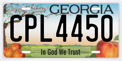 GA license plate CPL4450