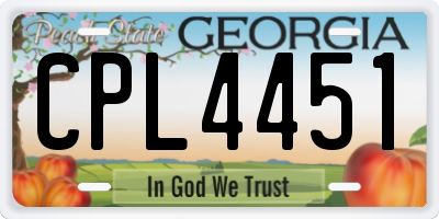 GA license plate CPL4451