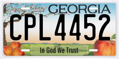 GA license plate CPL4452