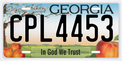 GA license plate CPL4453