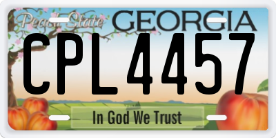 GA license plate CPL4457