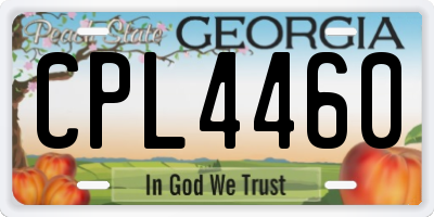 GA license plate CPL4460
