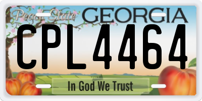 GA license plate CPL4464
