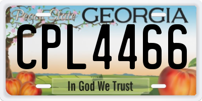 GA license plate CPL4466