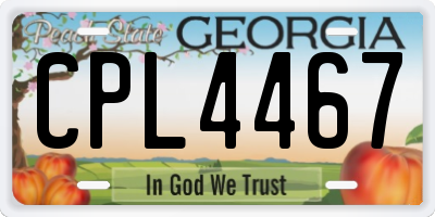 GA license plate CPL4467