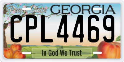 GA license plate CPL4469