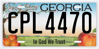 GA license plate CPL4470
