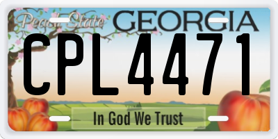 GA license plate CPL4471