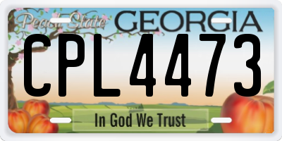 GA license plate CPL4473