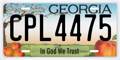 GA license plate CPL4475