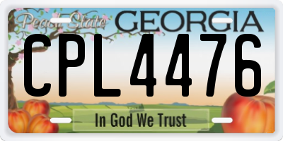 GA license plate CPL4476