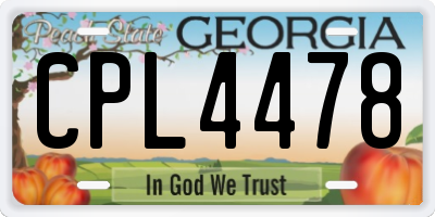 GA license plate CPL4478