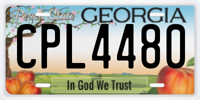 GA license plate CPL4480