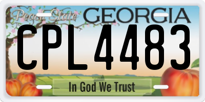 GA license plate CPL4483