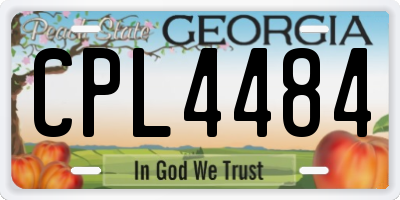 GA license plate CPL4484