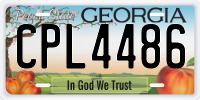 GA license plate CPL4486