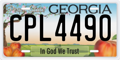 GA license plate CPL4490