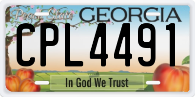 GA license plate CPL4491