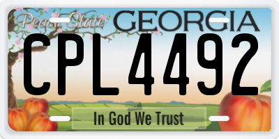 GA license plate CPL4492