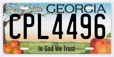GA license plate CPL4496