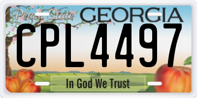 GA license plate CPL4497