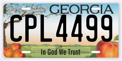 GA license plate CPL4499