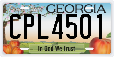GA license plate CPL4501