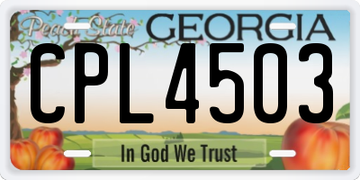 GA license plate CPL4503