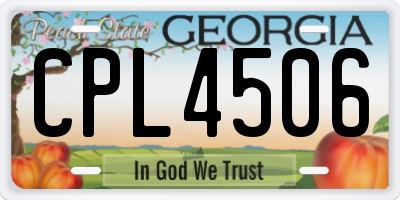GA license plate CPL4506