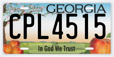 GA license plate CPL4515
