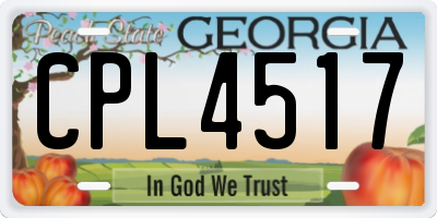 GA license plate CPL4517