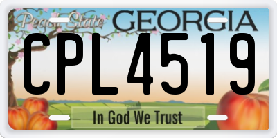 GA license plate CPL4519